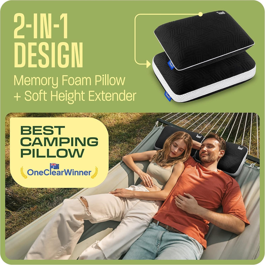 Camping Pillow,Med firm memory foam pillow,small pillow,machine washable
