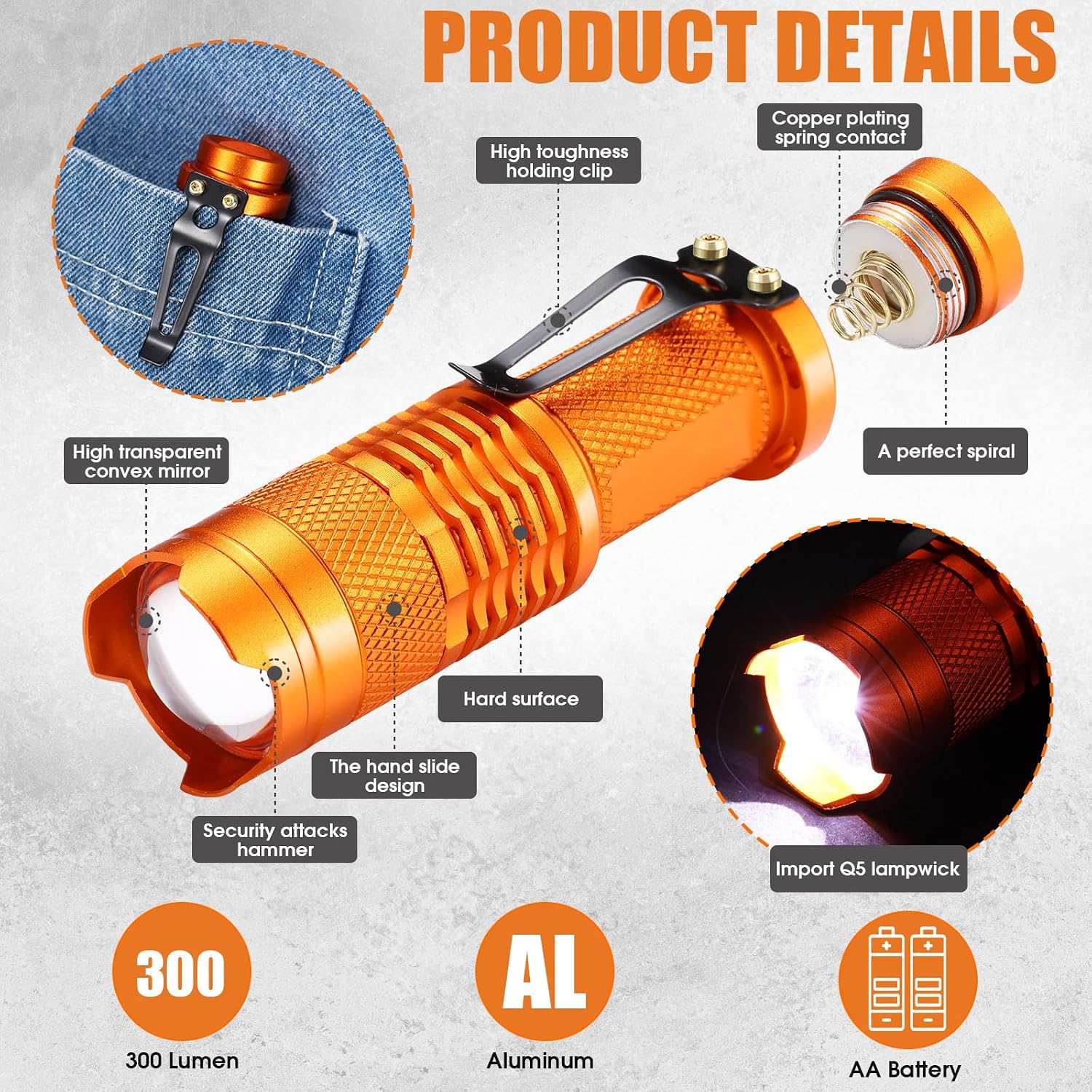 Fumete 20 Pack Mini LED Tactical Flashlights