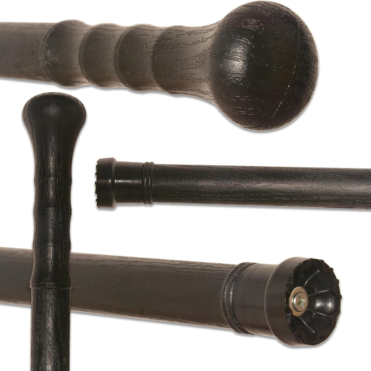 Cane Hiking Stick Mountaineering Stick Black Walking Hiking Men and Women 35 inches