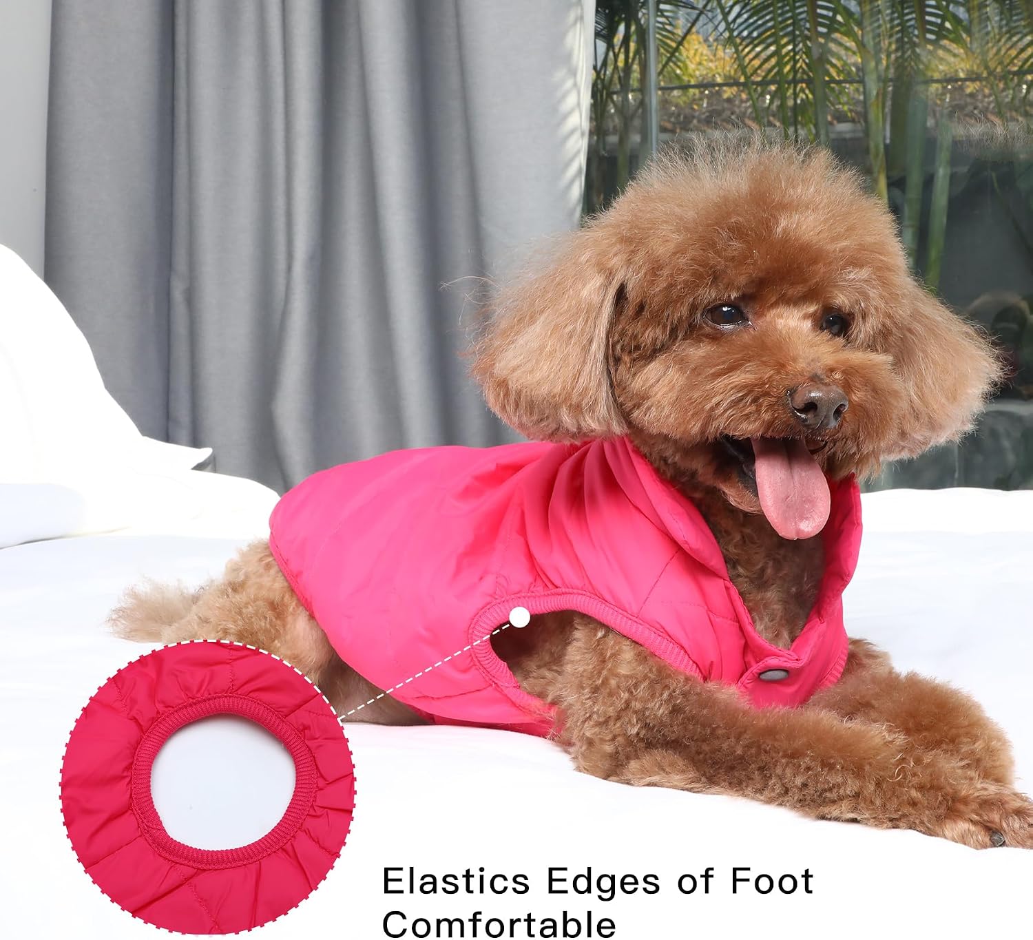JoyDaog Fleece Lined Dog Jacket for Small Dogs,Winter Dog Coat,Pink M