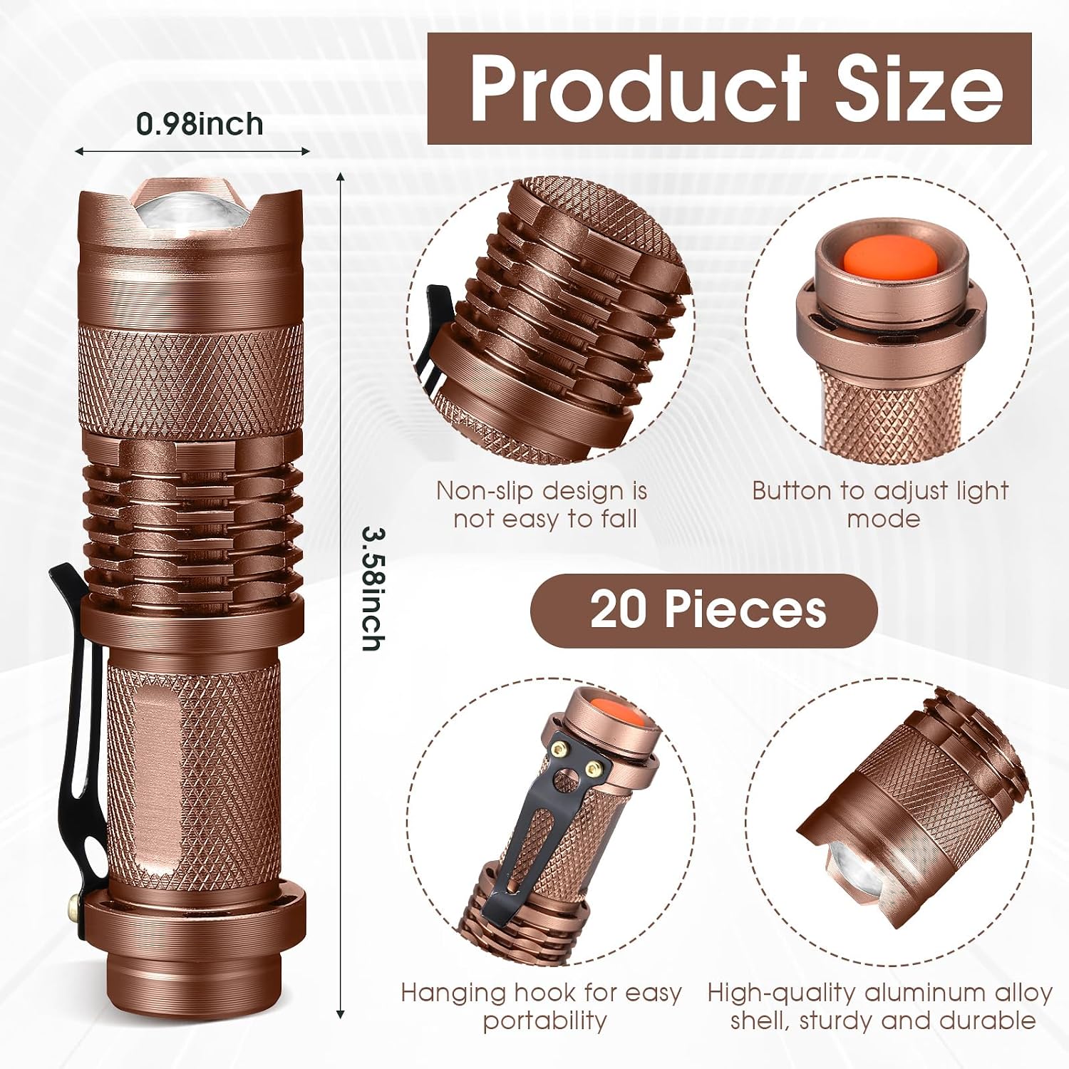 Fumete 20 Pack Mini LED Tactical Flashlights