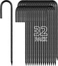 Besitu 12 Inch Rebar Stakes J Hook Ground Stakes 32-Pack Heavy Duty Galvanized Chain Link Fence Stakes Metal Tent Stakes for Outdoor Lawn Decorations Inflatables Canopy Swing Set