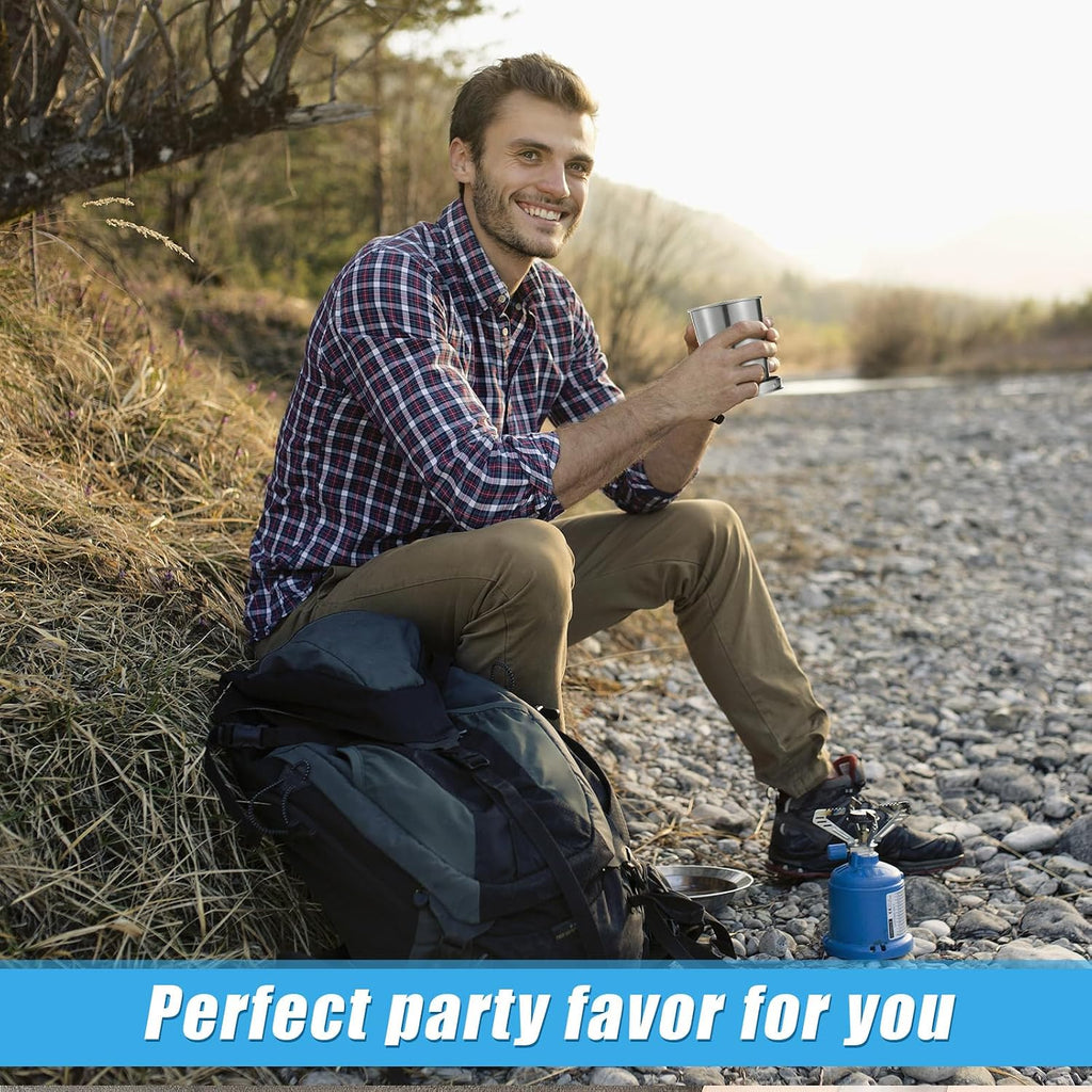 Tessco for you 6 Pieces Collapsible Shot Glasses Stainless Steel Collapsible Cup Reusable Portable Travel Folding Cup with Lid and Keychain for Camping Hiking Cycling(15 oz)
