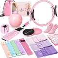 NANATI Pilates Kit, Home Pilates Workout Kit for Women, Pilates Equipment with 14.5"" Pilates Ring and Ball, Resistance Bands, Ankle Weights, Sliders & Grip Socks for Home Workouts