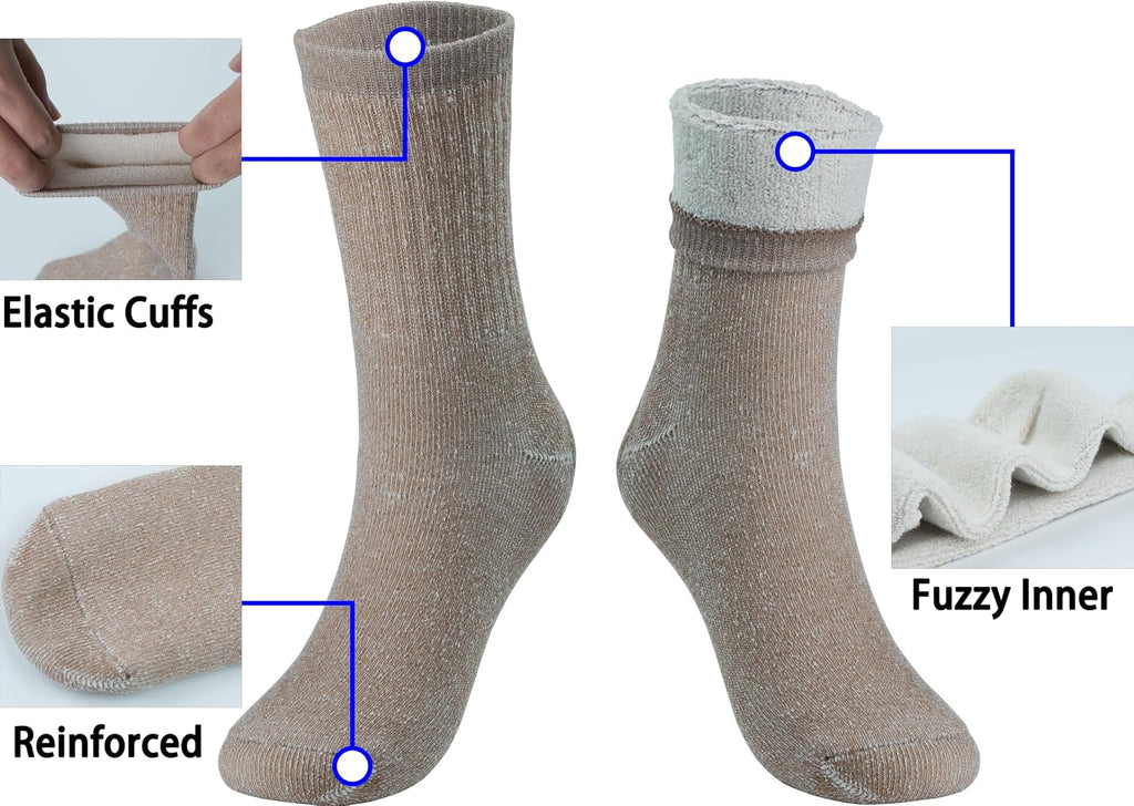 BomKinta Wool Hiking Socks Women Merino Thick Warm Thermal Boot Sock 5-11