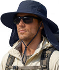 Sun Hats for Men Wide Brim Bucket Hat with Neck Flap for Fishing & Hiking Mens Sun Hat for UV Protection
