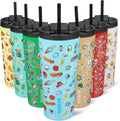 BJPKPK 22 oz Coffee Tumbler with Straw, Insulated Stainless Steel Cup