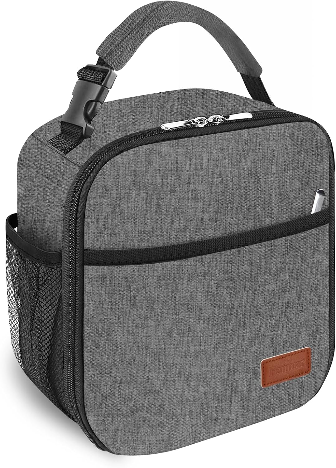 Femuar Lunch Box for Men Women Adults, Small Lunchbox for Work Picnic - Reusable Lunch bag Portable Lunch tote, Charcoal Grey