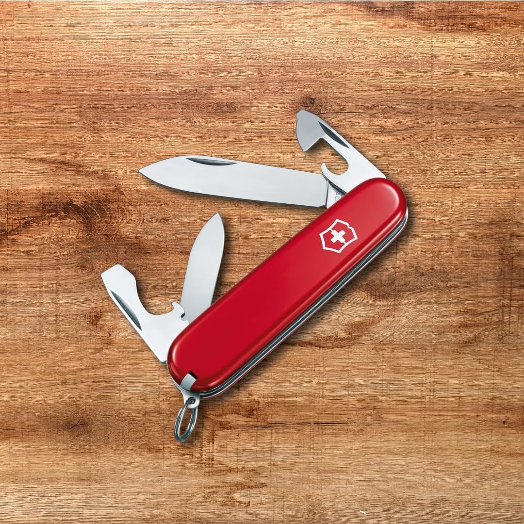 Victorinox Recruit Swiss Army Knife, 10-Function Pocket Knife, Red