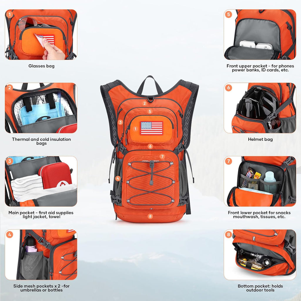 Maelstrom Lightweight Hydration Hiking Backpack with 2L/3L Water Bladder