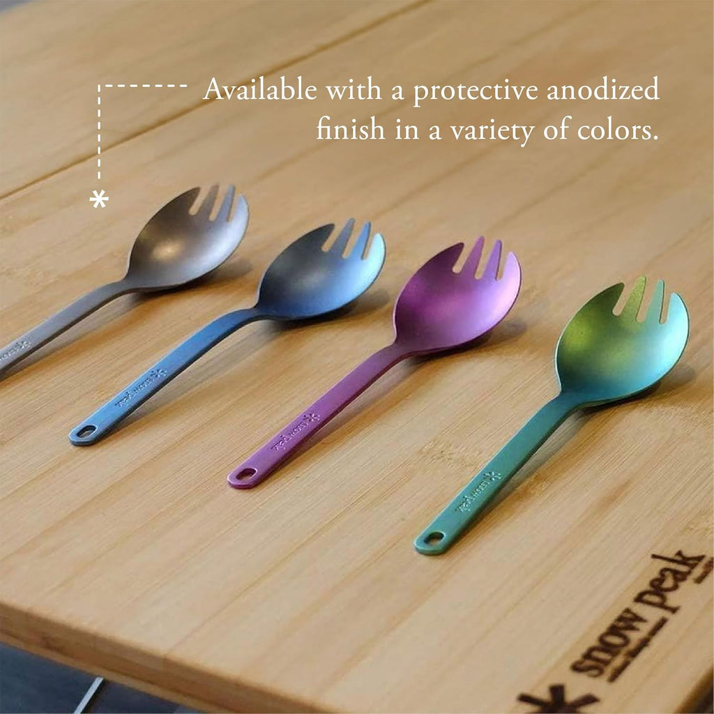 Snow Peak Titanium Spork for Outdoor Use, Portable and Durable, 4 Pack
