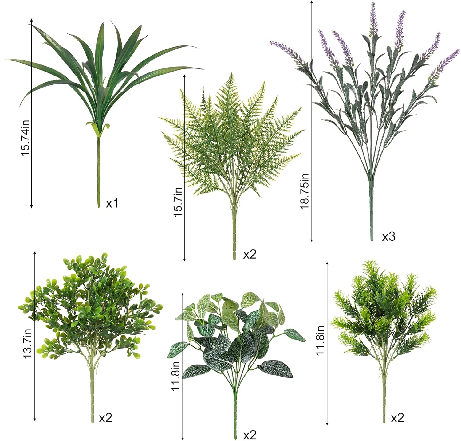 Hrobek Outdoor Faux Plants UV Resistant Fake Greenery for Outside Planter