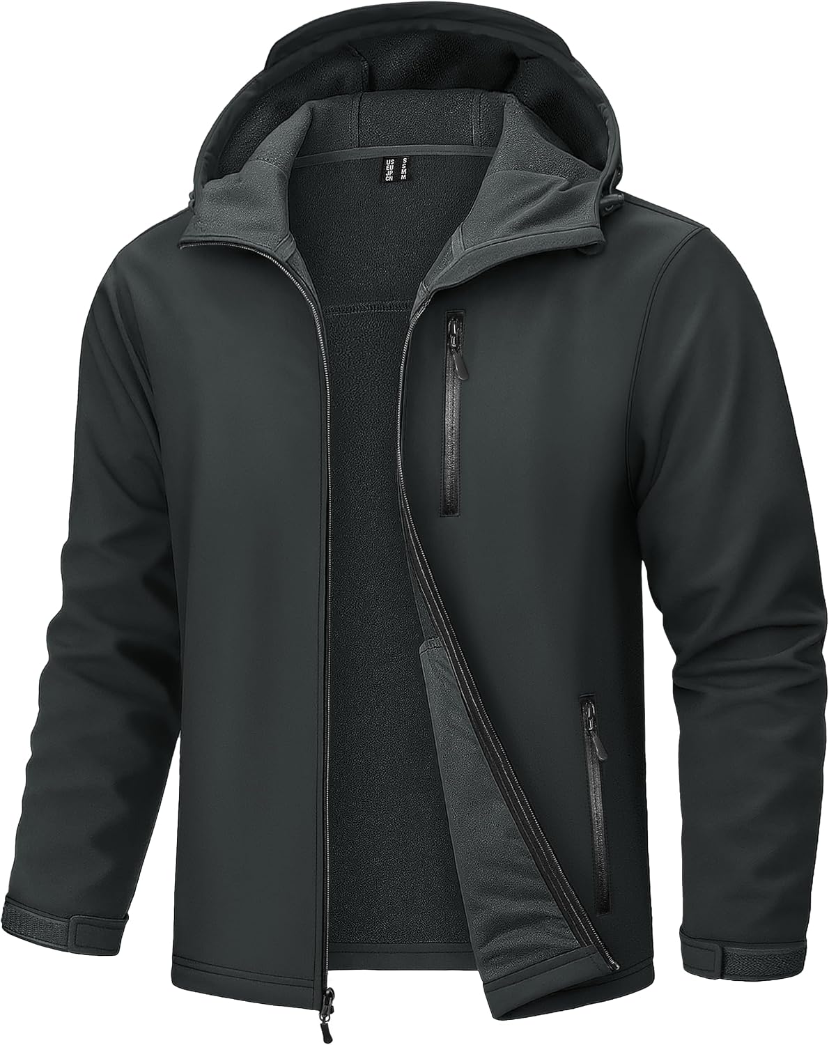 TACVASEN Mens Hooded Fleece Lined Waterproof Softshell Jacket Lightweight