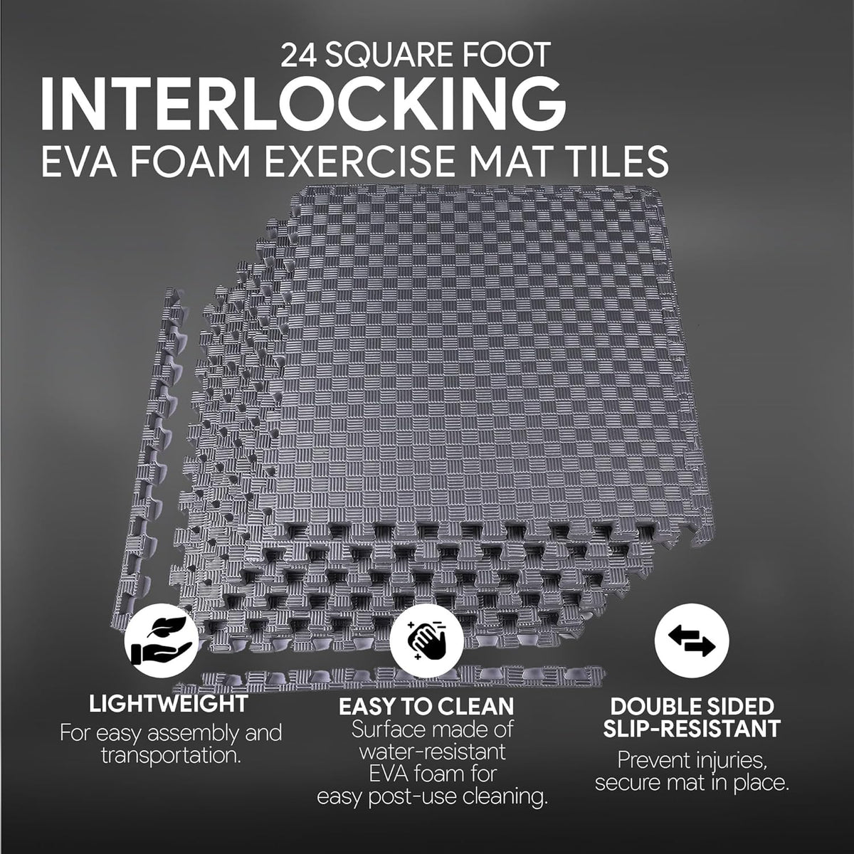 BalanceFrom Puzzle Exercise Mat 1" Thick, EVA Interlocking Foam Floor