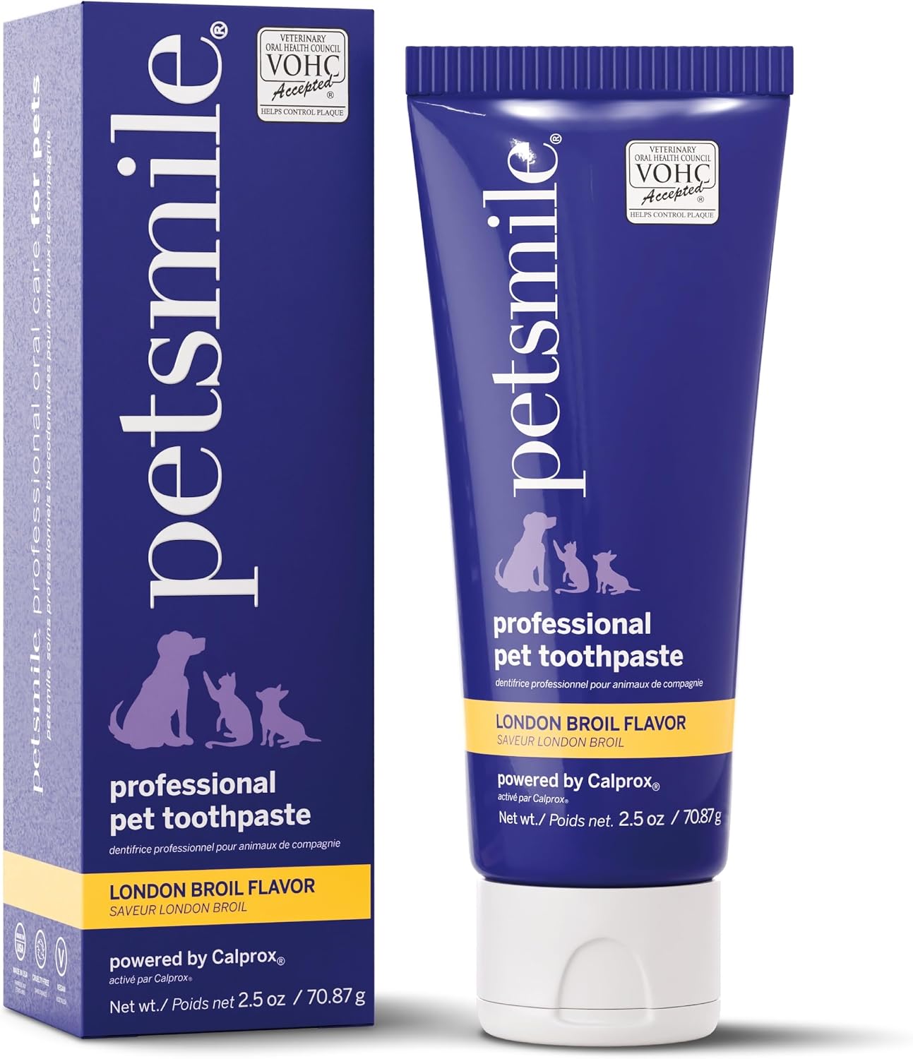 Petsmile VOHC Accepted Pet Toothpaste, London Broil 2.5 Oz, Cats + Dogs