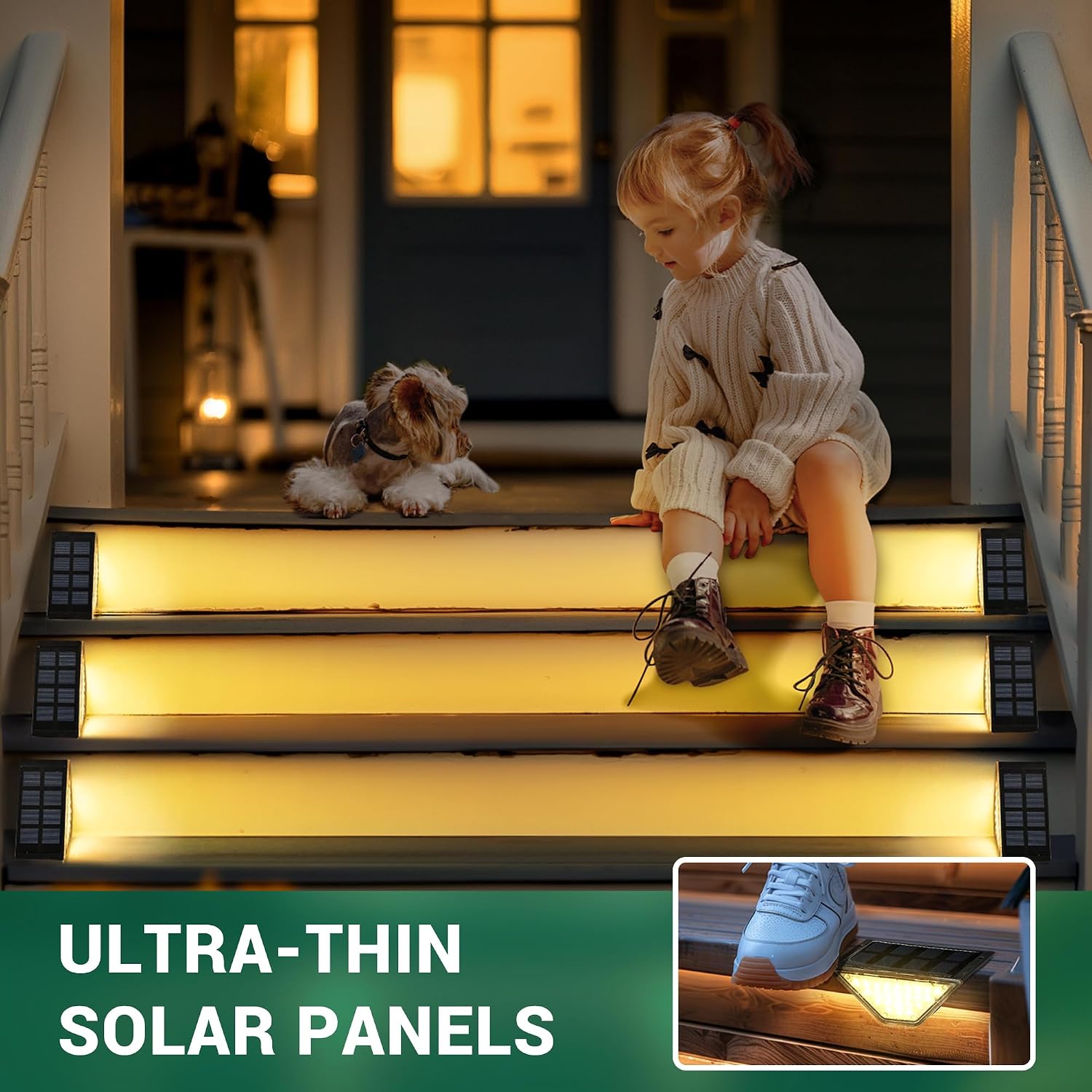 Solar Step Lights Waterproof, Stair Lights Outdoor Decor, 6 Pack Warm White