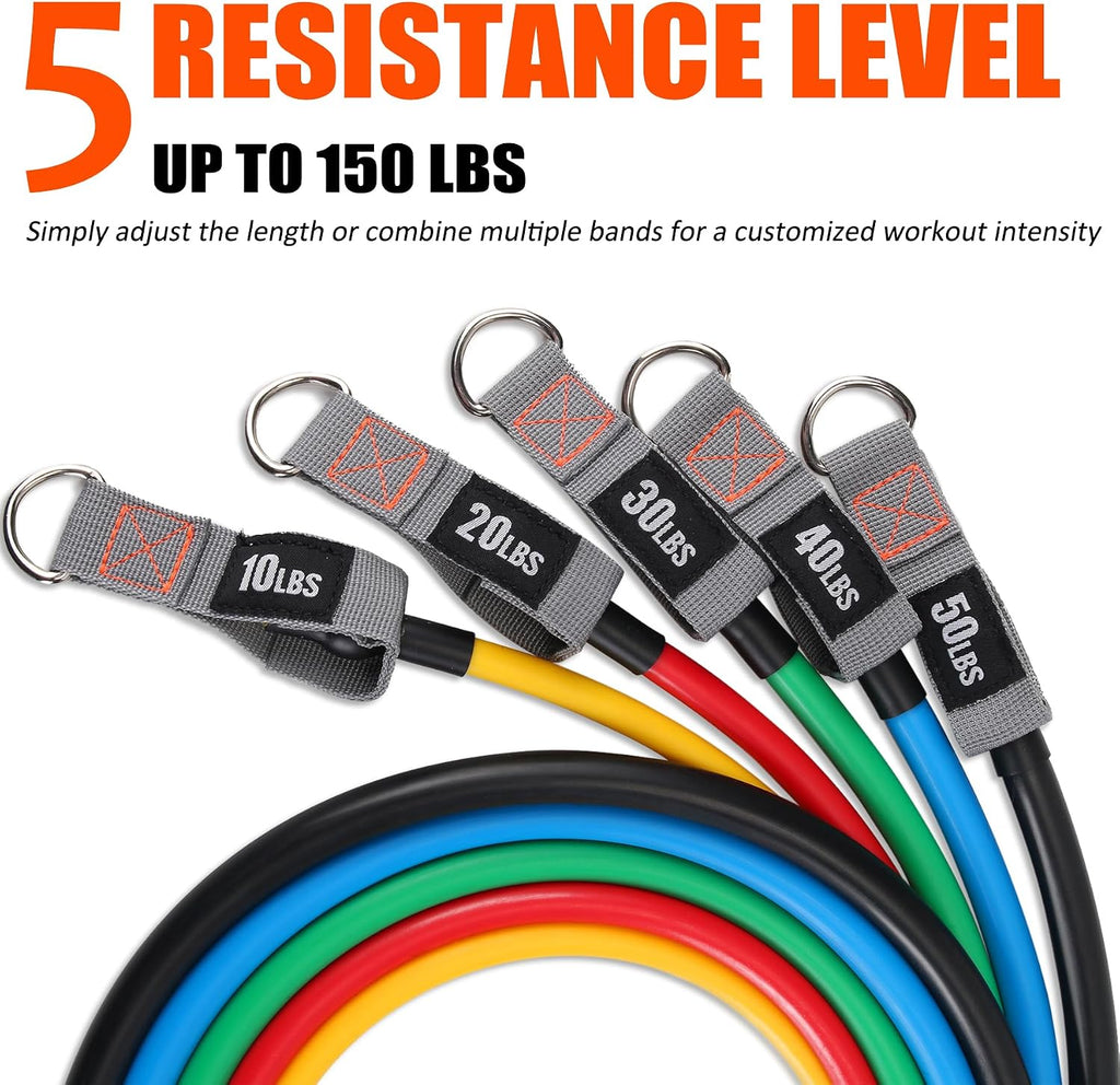 Resistance Bands with Handles and Door Anchor for Home Workouts