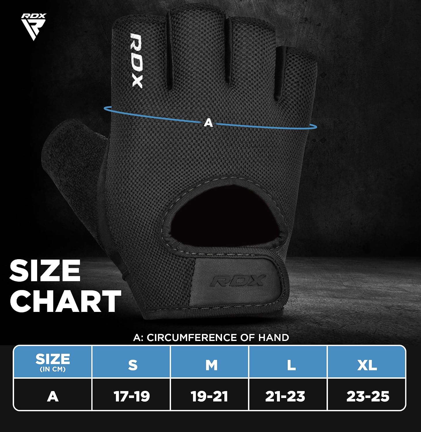 RDX Weight Lifting Gloves Gym Fitness Workout, Anti Slip Palm Protection Half Finger Exercise Glove for Powerlifting Deadlifting Bodybuilding Calisthenics Cycling Rowing Climbing Training, Men Women