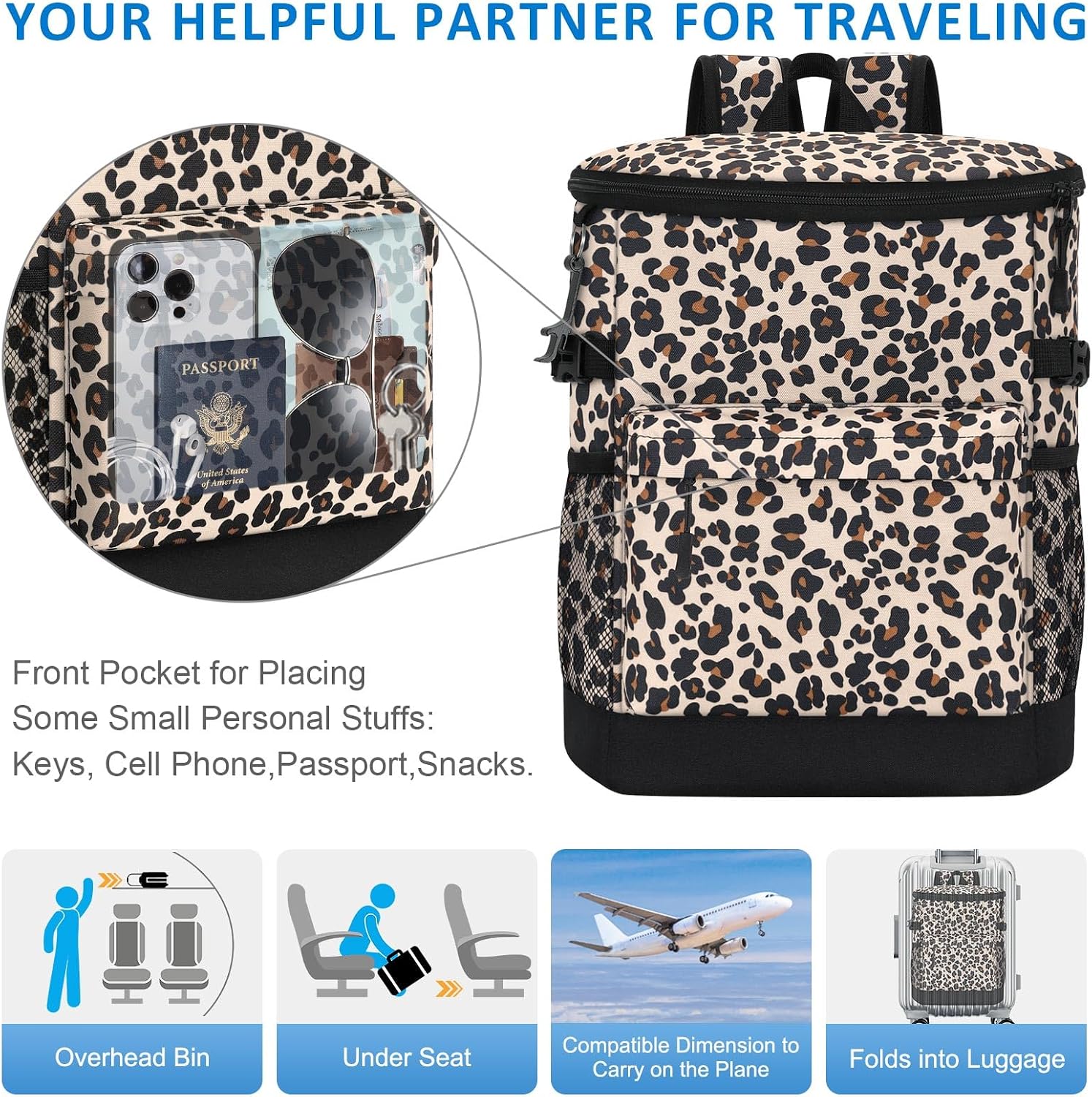 Tenot Cooler Backpack 33/40 Cans Soft Insulated Backpack Coolers