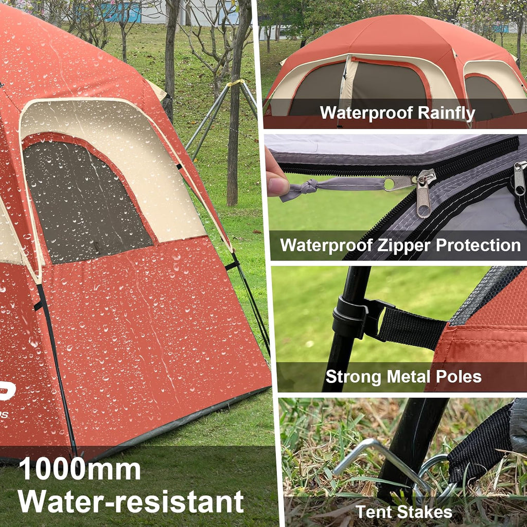 CAMPROS CP Upgraded 6/8 Person Camping Tents, Waterproof Family Tent