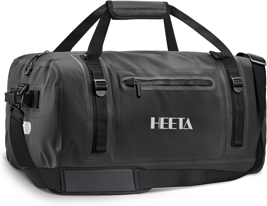 HEETA Waterproof Motorcycle Dry Bag Duffel Luggage Travel Bags, Black 50L
