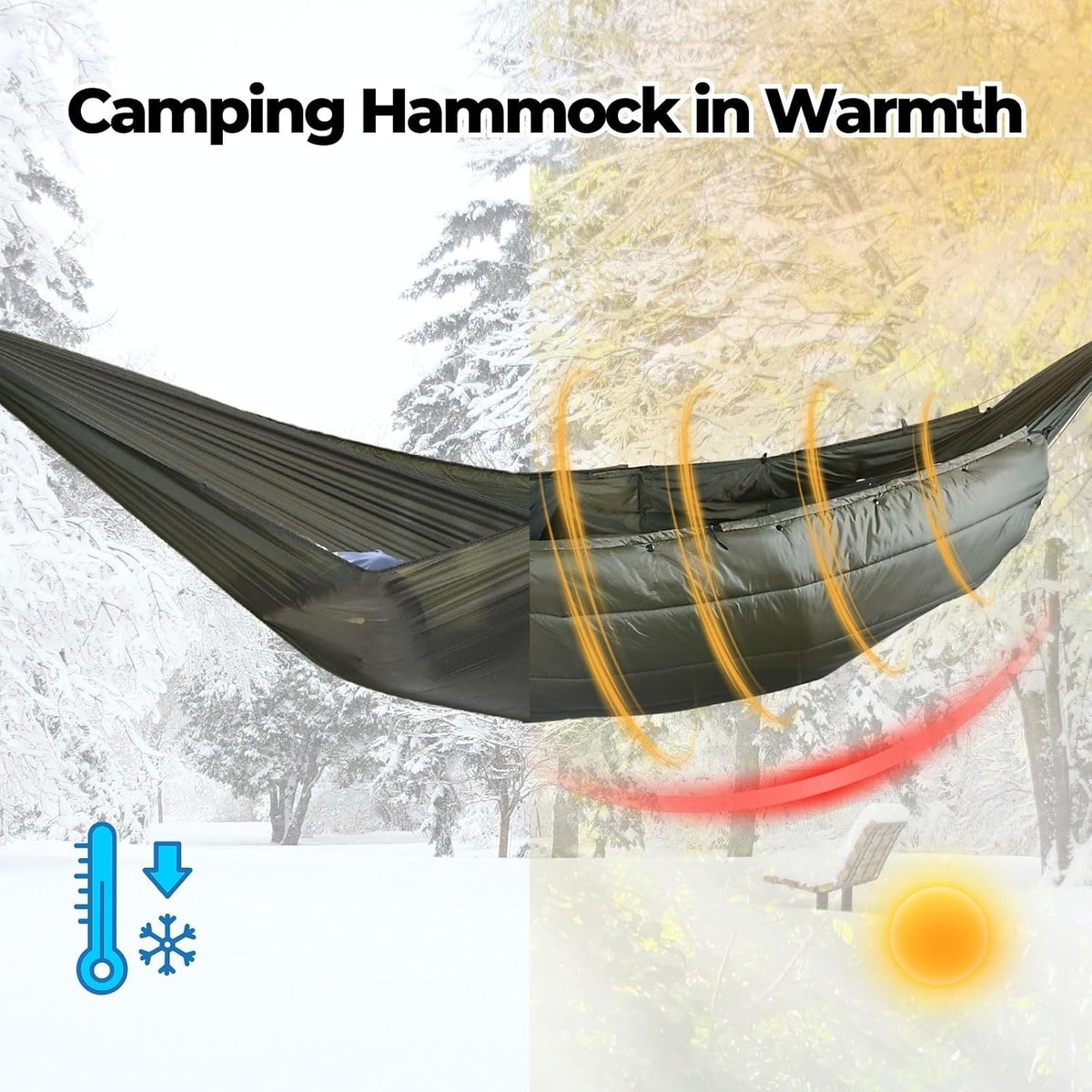 onewind Double Hammock Underquilt Warm Insulation Ultralight 3-4 Season Camping Quilt, Portable for Hiking, Backpacking