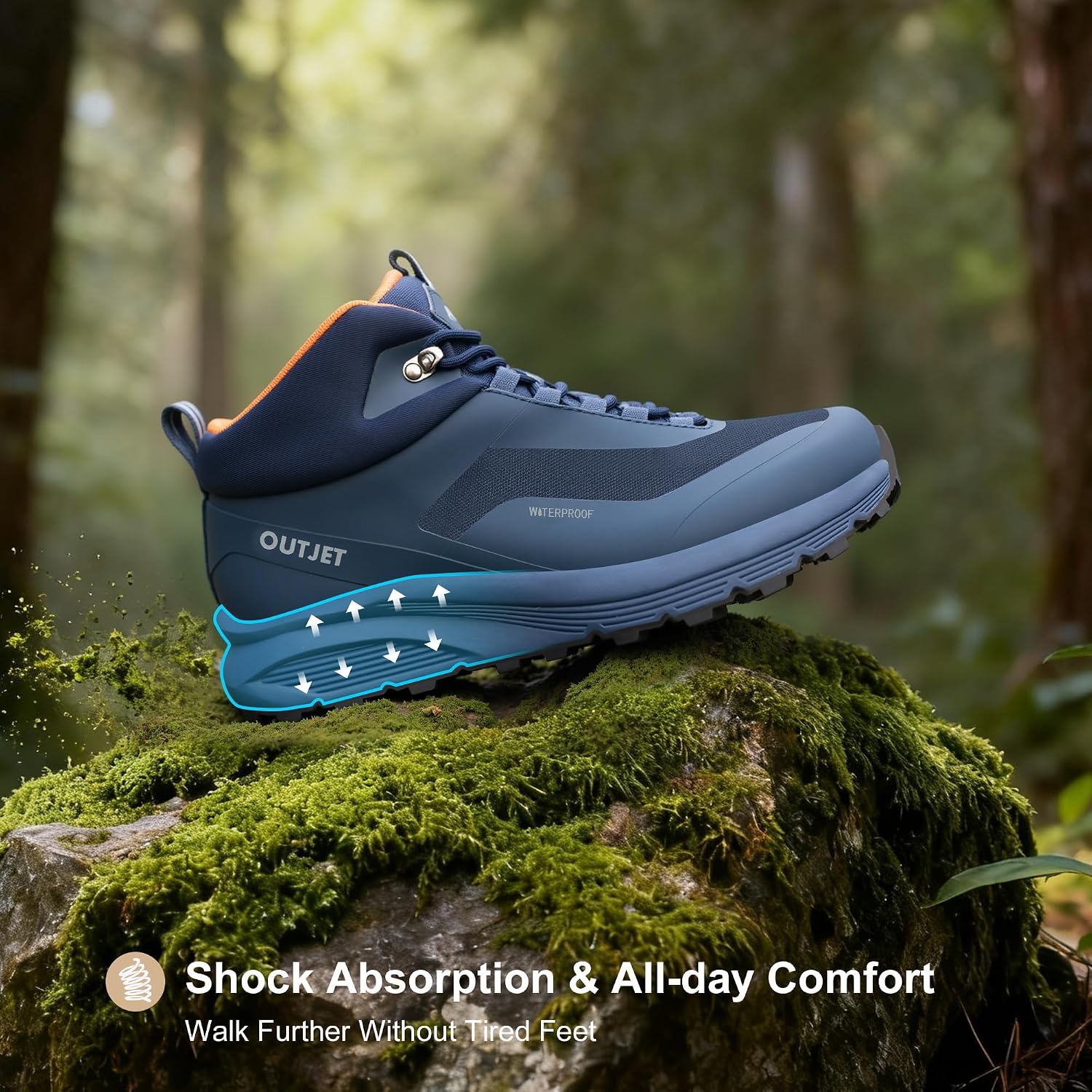 Men's Waterproof Hiking Boots Lightweight Comfortable Outdoor Walking Trail Boots Shoes