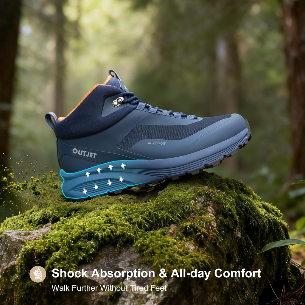 Men's Waterproof Hiking Boots Lightweight Comfortable Outdoor Walking Trail Boots Shoes
