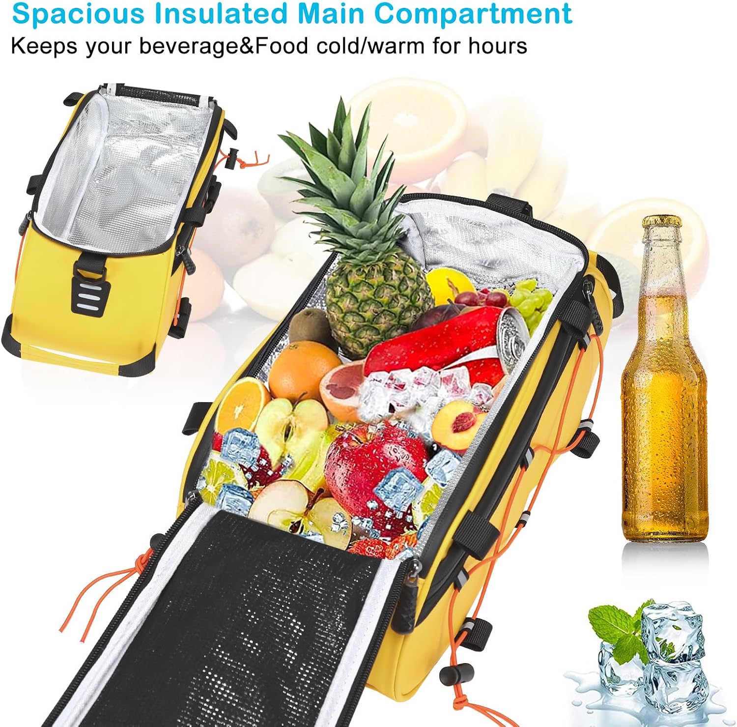 MOSISO Bike Rack Bag Bicycle Bike Trunk Cooler Storage Handbag, Yellow