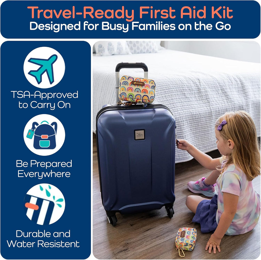 KeepGoing Travel First Aid Kit for Kids, 130 Pc. TSA-Approved Travel Size
