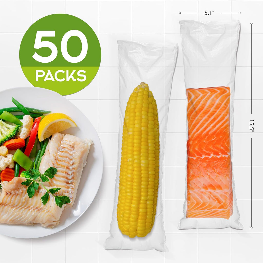 Disposable Heat Resistant Cooking Bags – Multi-Use BPA-Free Plastic Food Bags Good For Poultry & Vegetables. For Cooking, Reheating, Microwave, Roasting, & Defrosting,– 50 Pack