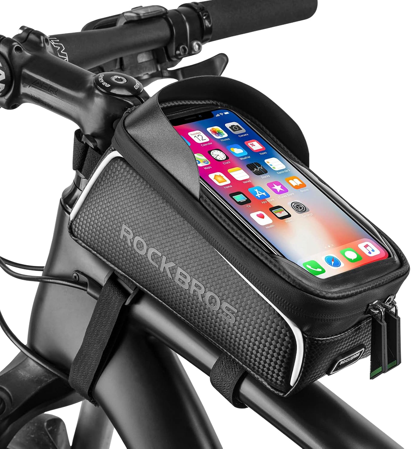 ROCKBROS Bike/Bicycle Phone Front Frame Bag, Waterproof, Tube Cycling Pouch