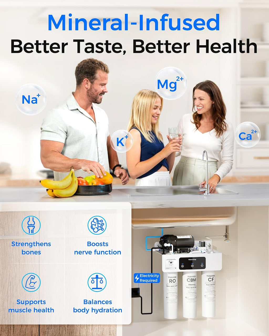 Waterdrop T3-M Remineralization Reverse Osmosis Water Filter, 450 GPD