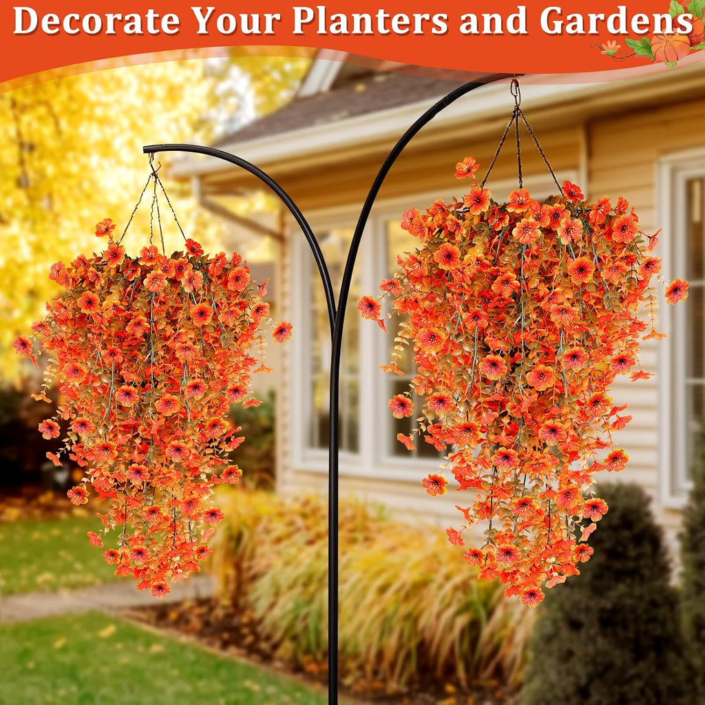 TURNMEON 4PCS Artificial Hanging Fall Flowers Fall Decoration UV Resistant