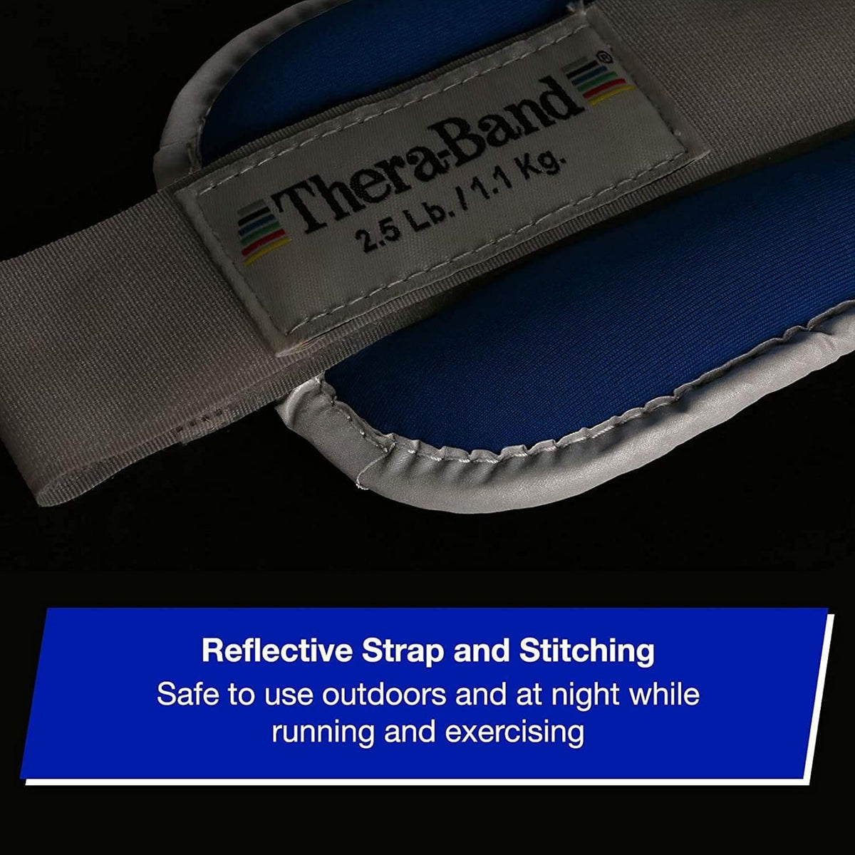 THERABAND Ankle Wrist Weights, Leg Weight, Cuff, 2.5 lb, 2-Piece Set, Blue