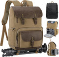 RAINSMORE Vintage Camera Bag with Side Access for DSLR/SLR Mirrorless