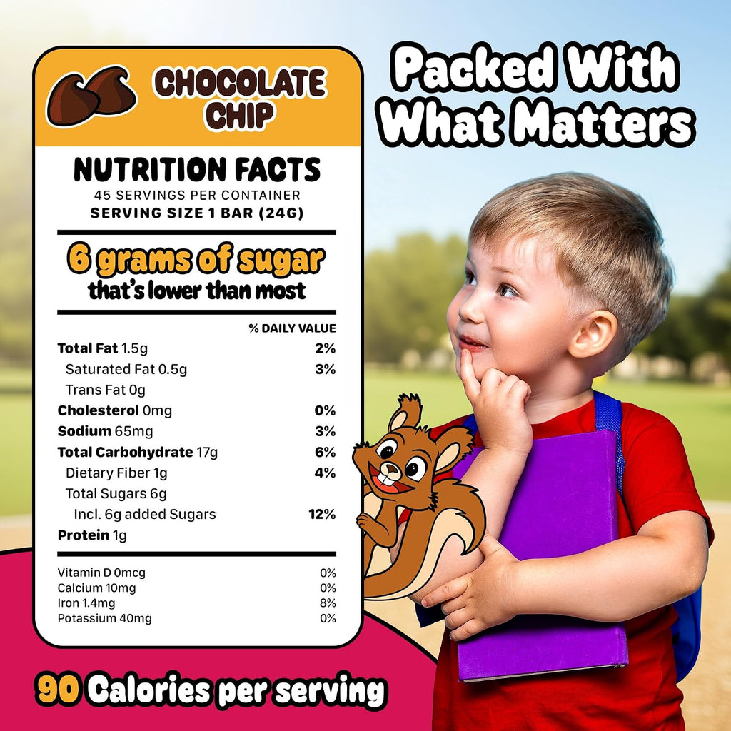 Snakkidz Organic Granola Bars, Chocolate Chip, Seed oil free, 45 Bars