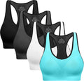 Racerback Sports Bras for Women with Pads - High Impact Athletic Tank Tops for Yoga and Workout Brassieres Bra
