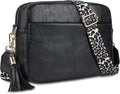 Women's Leather Crossbody Bag Zipper Shoulder Camera Purse