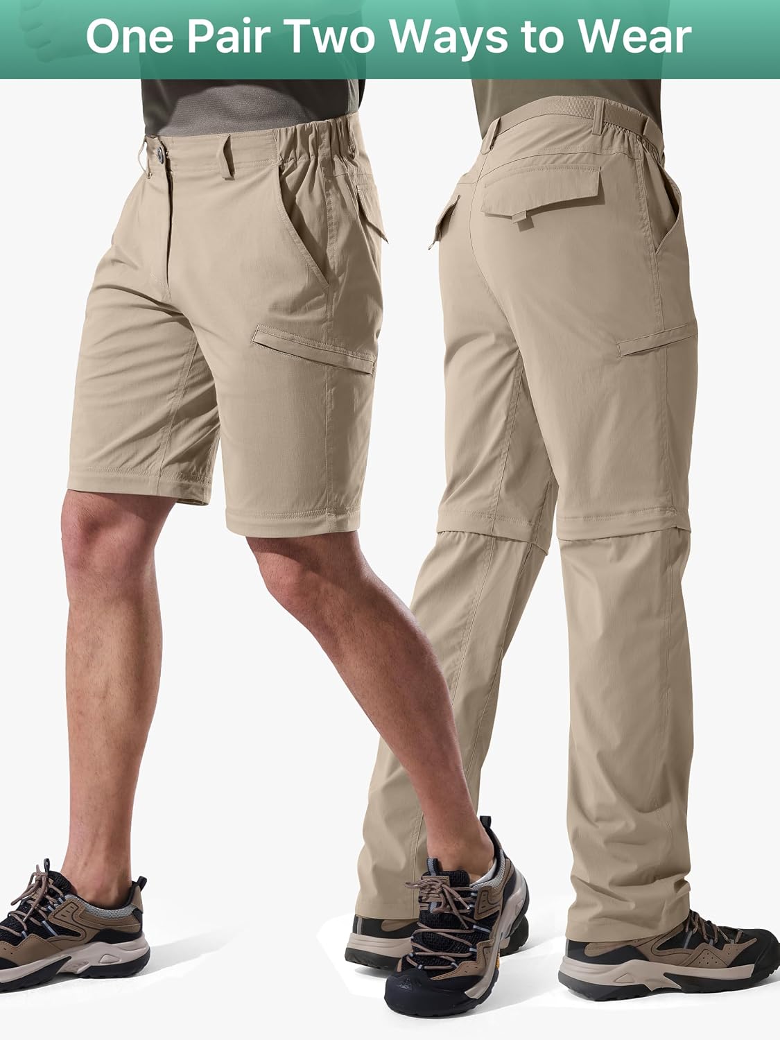 FREE SOLDIER Men's Convertible Hiking Pants Outdoor Lightweight