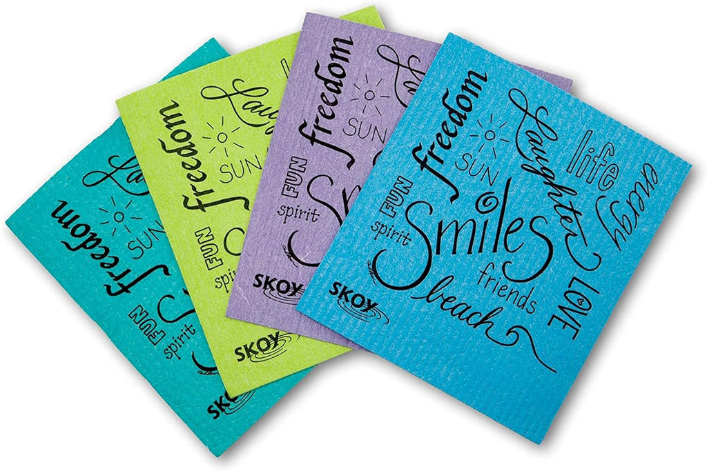 Skoy Cloth, 10-Pack Versatile Swedish Dishcloths for Kitchen and Household Use, Reusable Cleaning Cloths, Planet-Friendly, Dishwasher and Dryer-Safe, Children are The Future