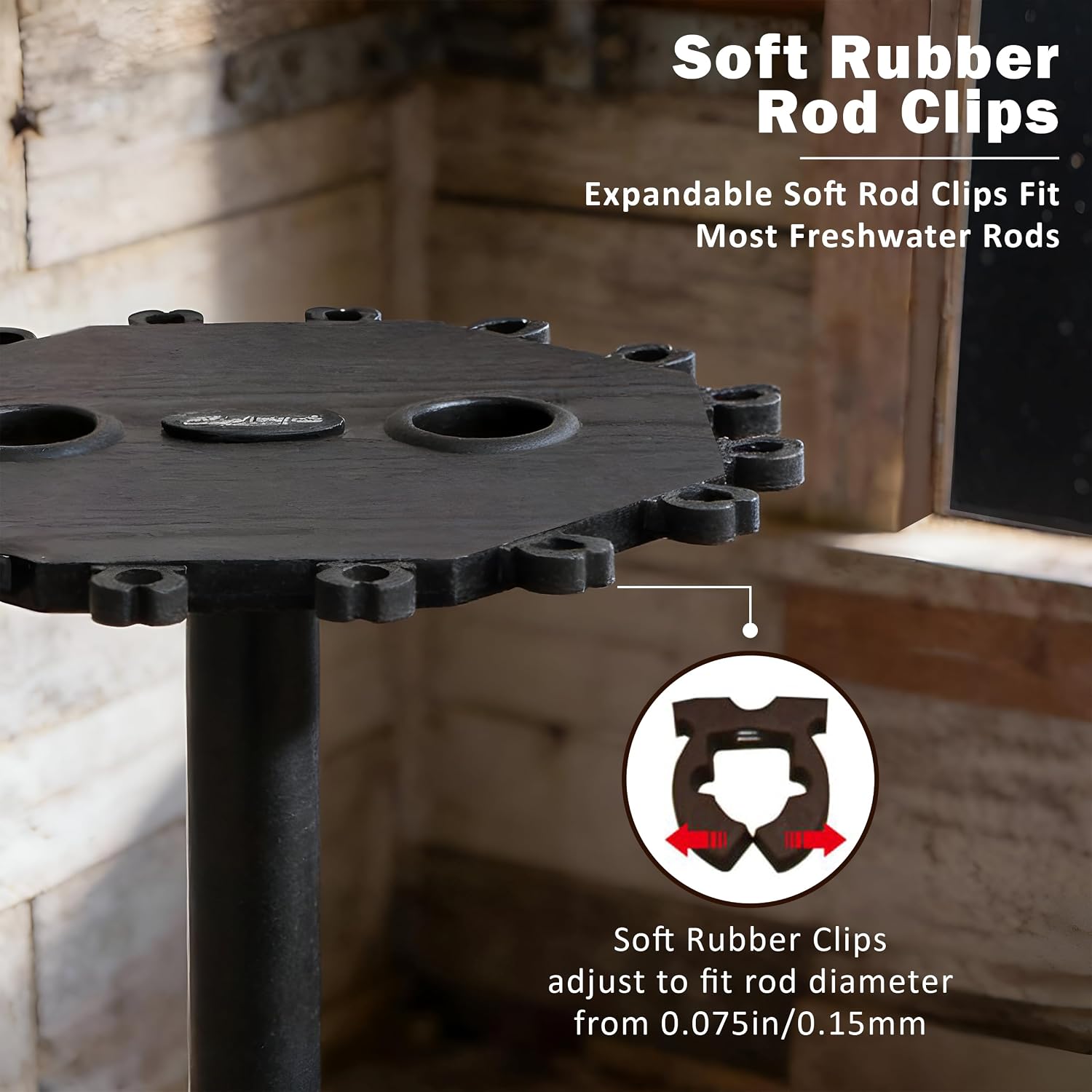 Rush Creek Creations 16-Rod Round Fishing Rod Holder for Garage, Tackle Box