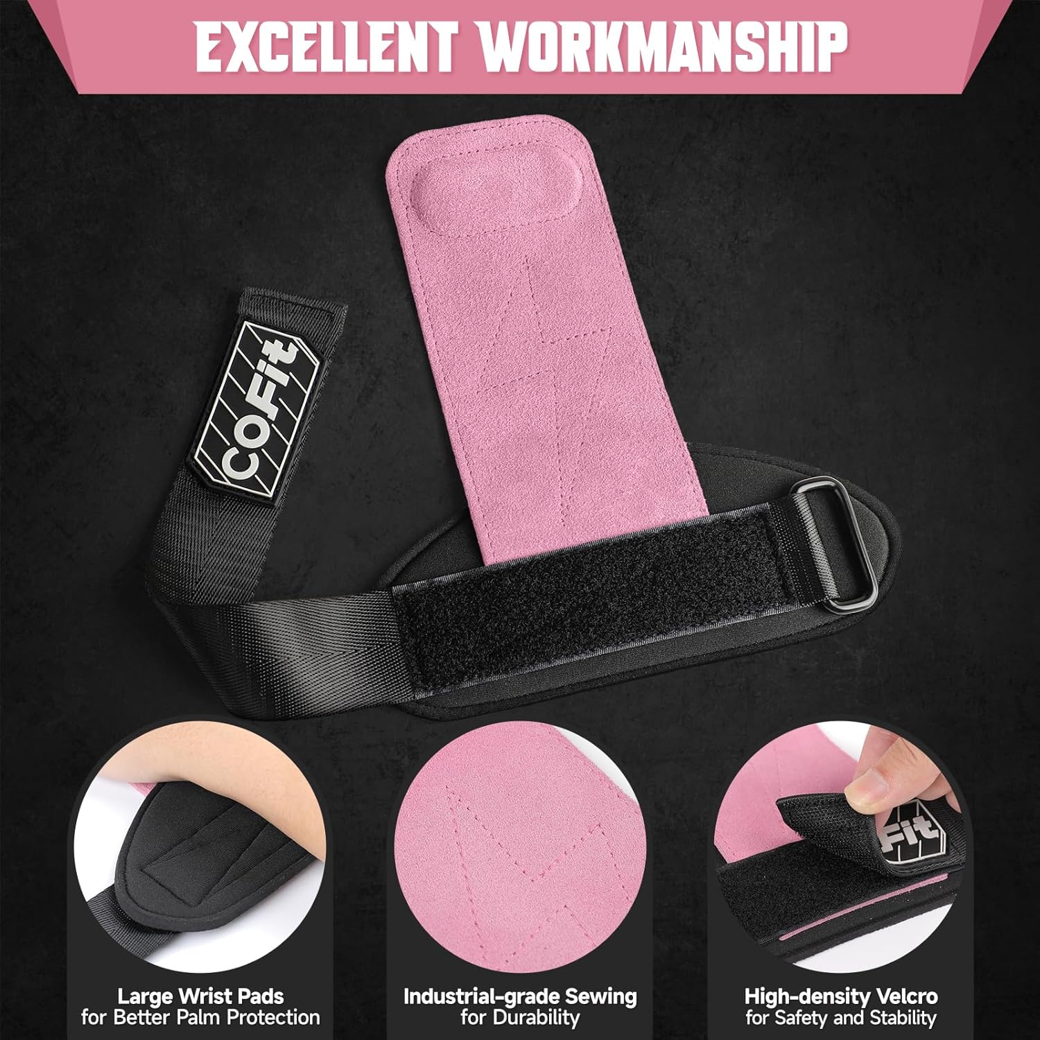 COFIT Wrist Straps for Weightlifting, Workout Wrist Wraps with Dual-Layer Oxford Leather, Enhanced Grip for Optimal Hand and Wrist Protection, Gym Lifting Straps for Deadlift and Powerlifting