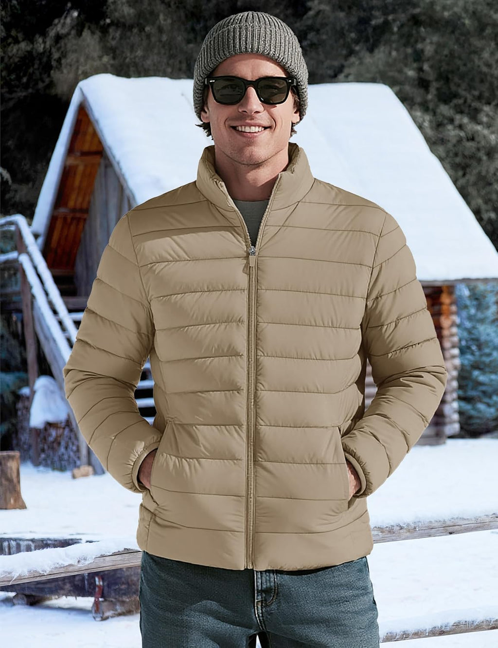 TACVASEN Men's Lightweight Puffer Jacket Quilted Insulated Winter Coat