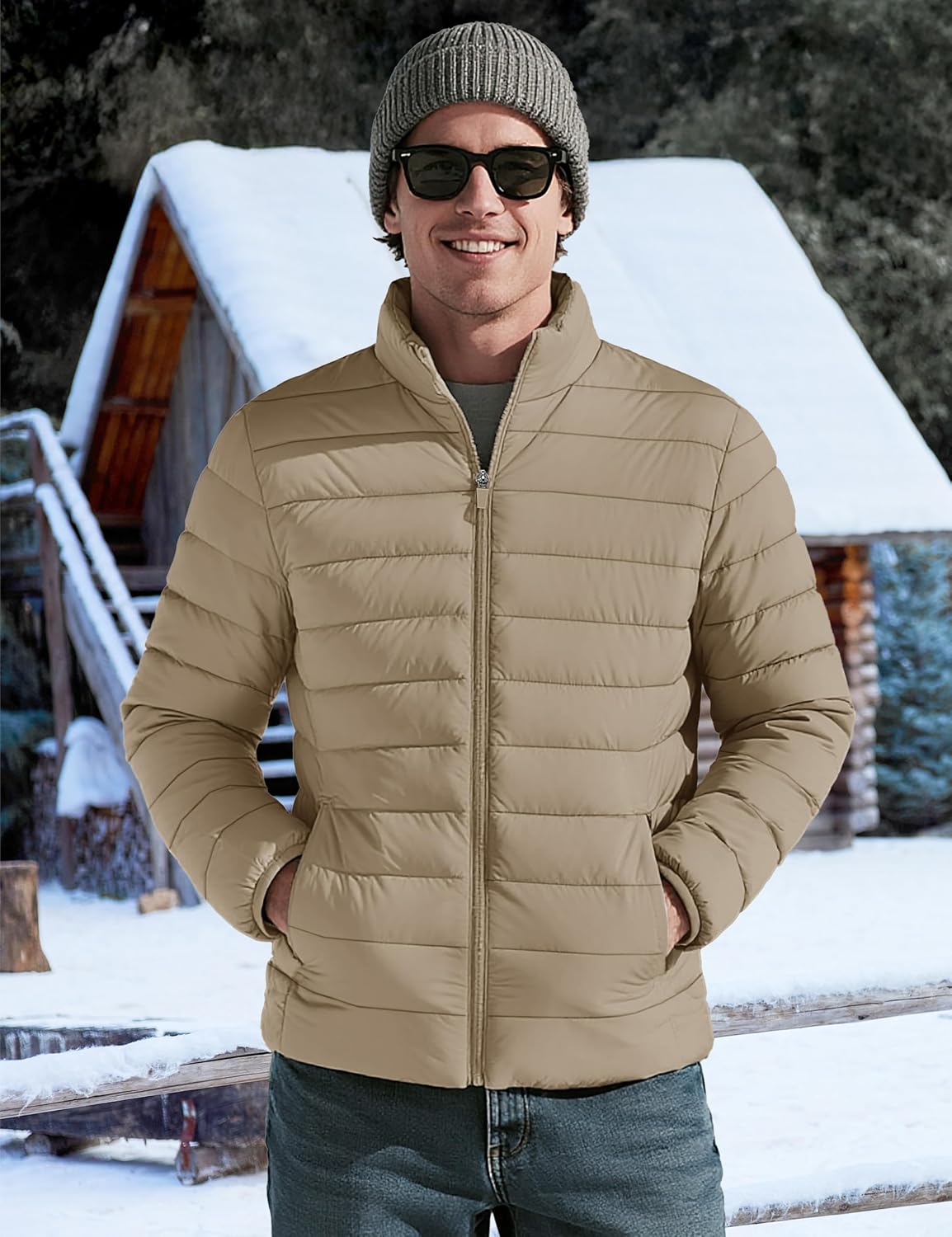 TACVASEN Men's Lightweight Puffer Jacket Quilted Insulated Winter Coat