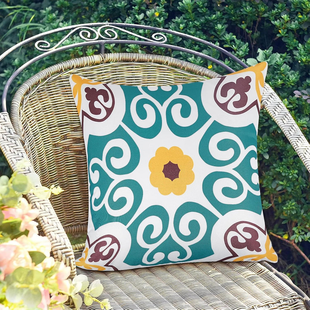Pyonic Turquoise Outdoor Pillow Covers 18x18 inch Set of 4