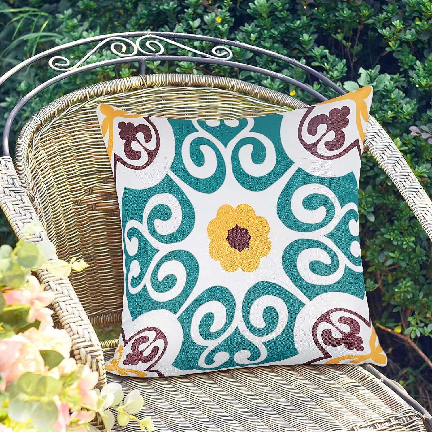 Pyonic Turquoise Outdoor Pillow Covers 18x18 inch Set of 4