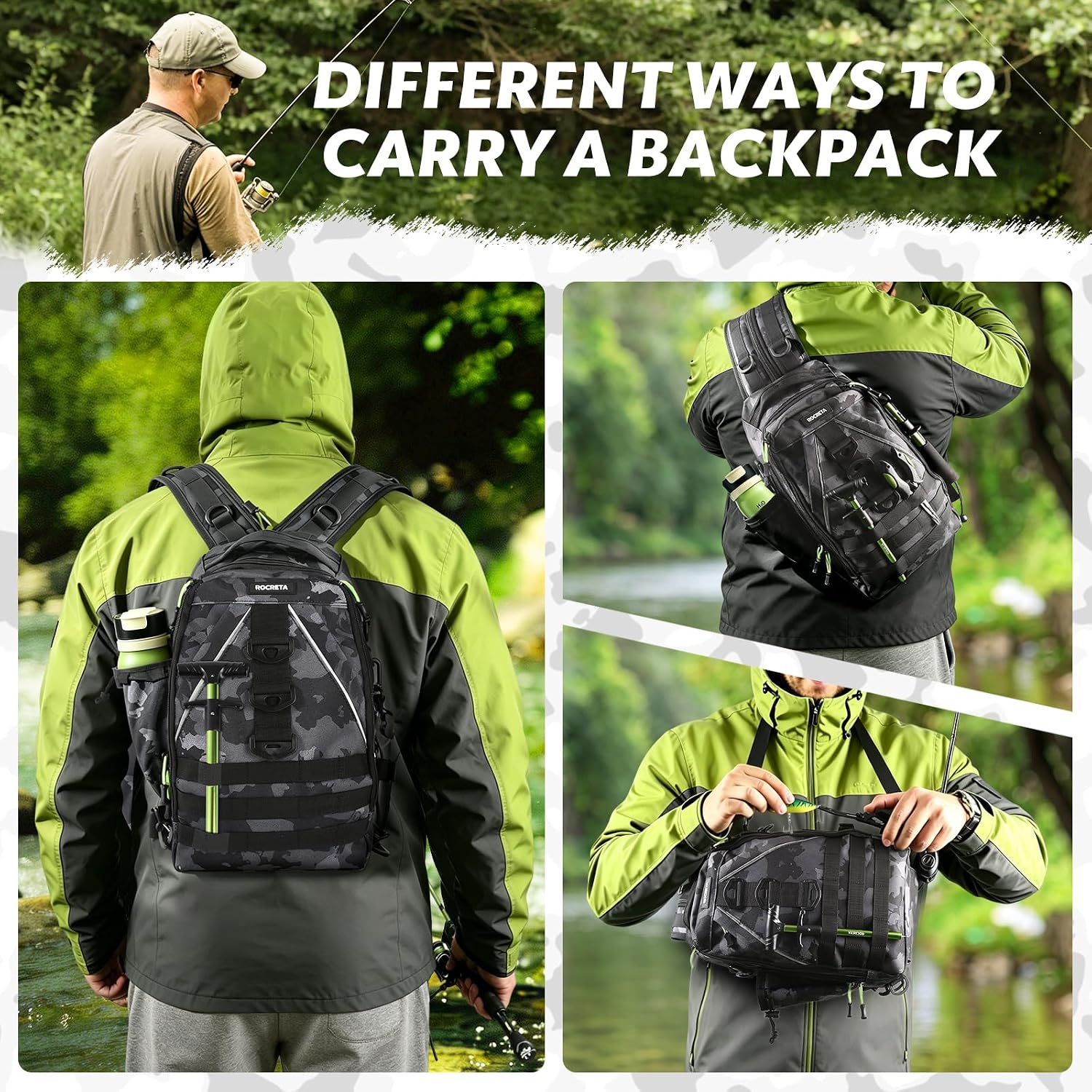 Fishing Backpack with Tackle Boxes,Fishing Lure Kit and Tool