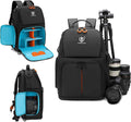 Camera Backpack, Large Capacity Outdoor DSLR Backpack, Compatible with 15.6-Inch Laptops, Canon and Nikon, Black