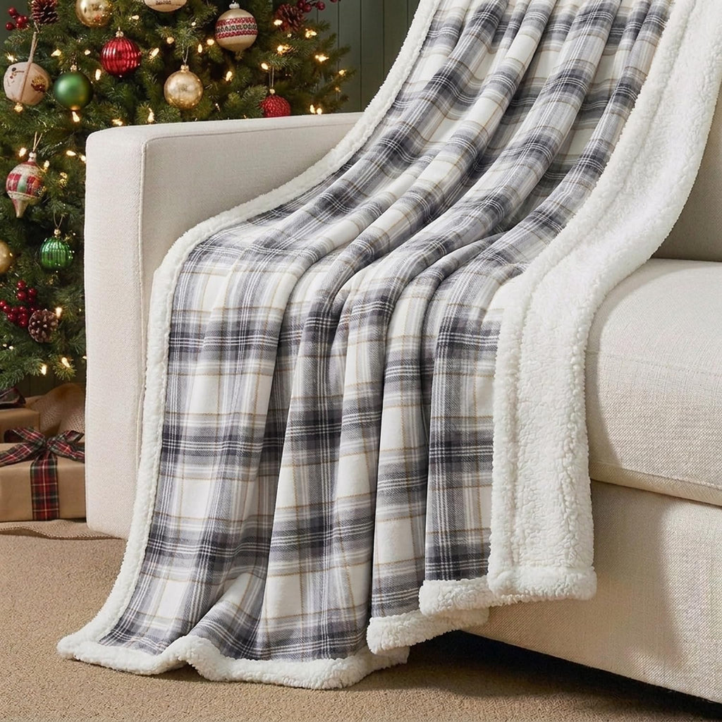 Eddie Bauer - Sherpa Reverse Throw Blanket for Bed or Couch, 50 x 70
